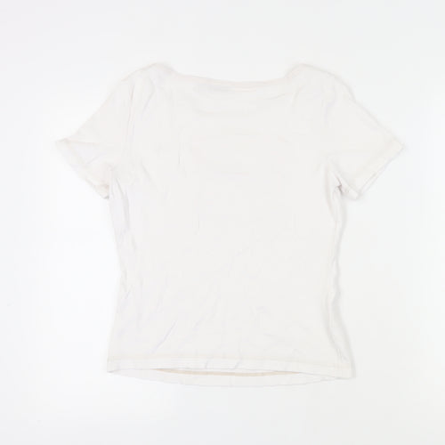 Mexx Women's White Cotton Holiday T-Shirt L