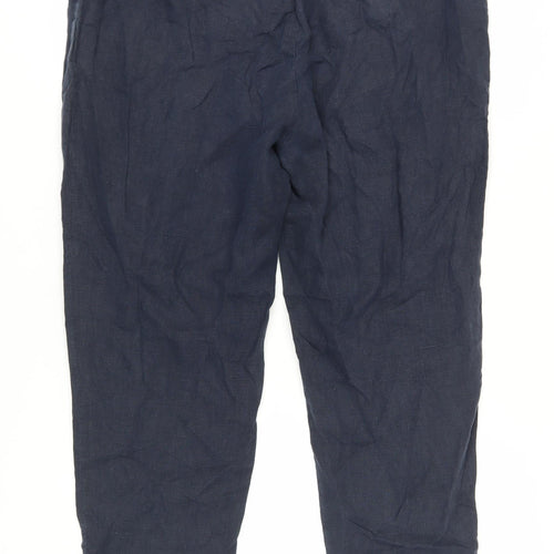 Jaeger Women's Blue Linen Trousers Size 16