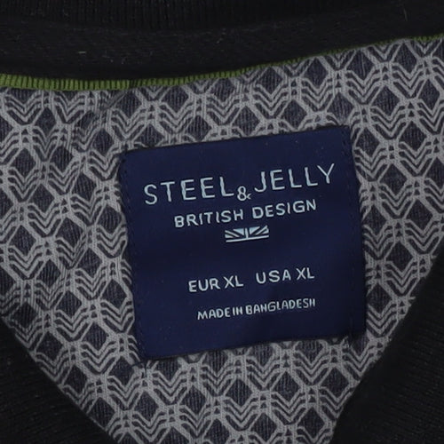 Steel & Jelly Men's Black XL Polo Shirt, Cotton