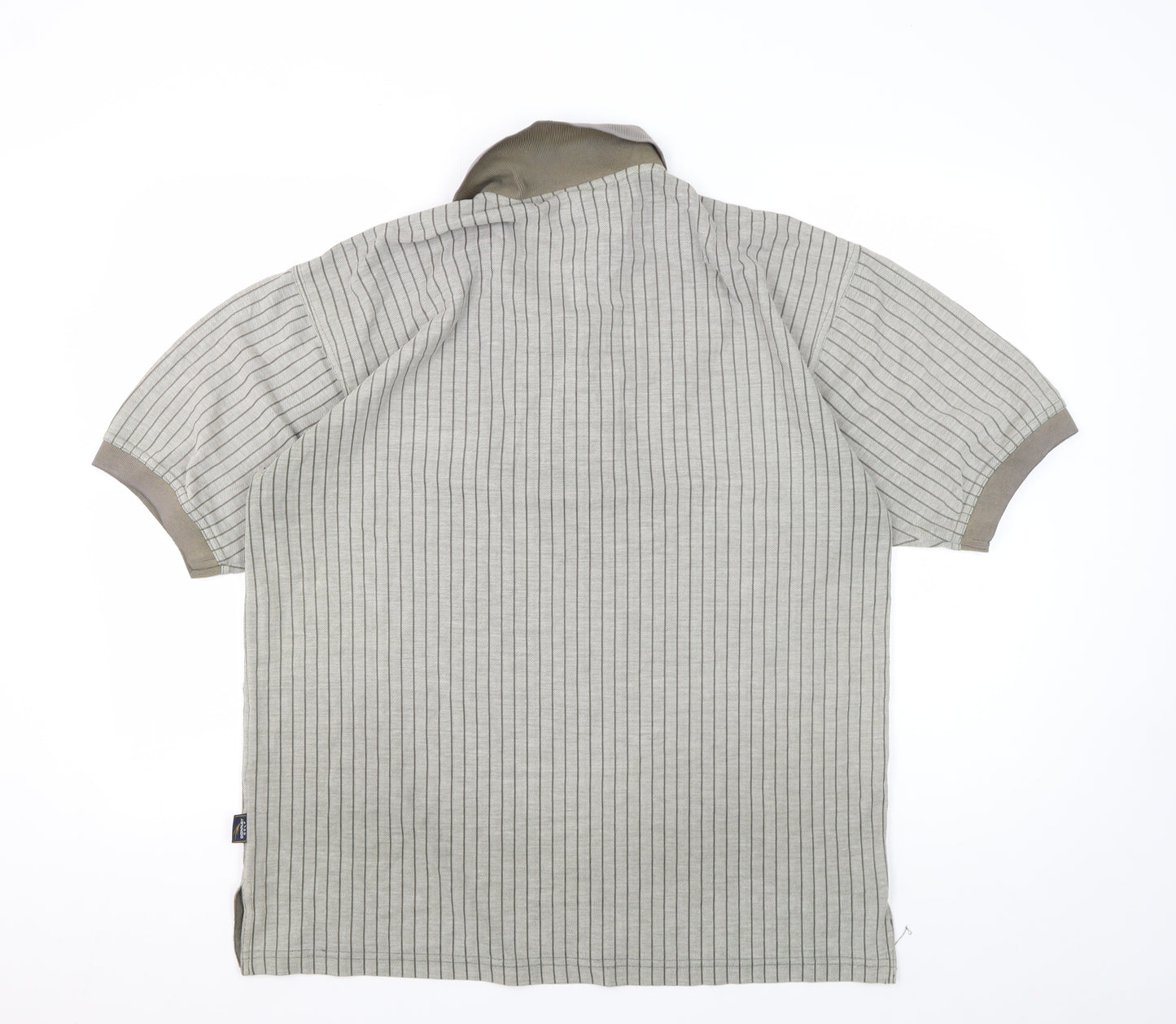 Donnay Men's Grey Striped Polo Shirt, Size L, Regular Fit
