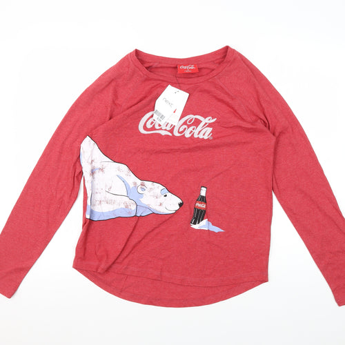 Coca-Cola Next Women's Red Graphic T-Shirt Size 10