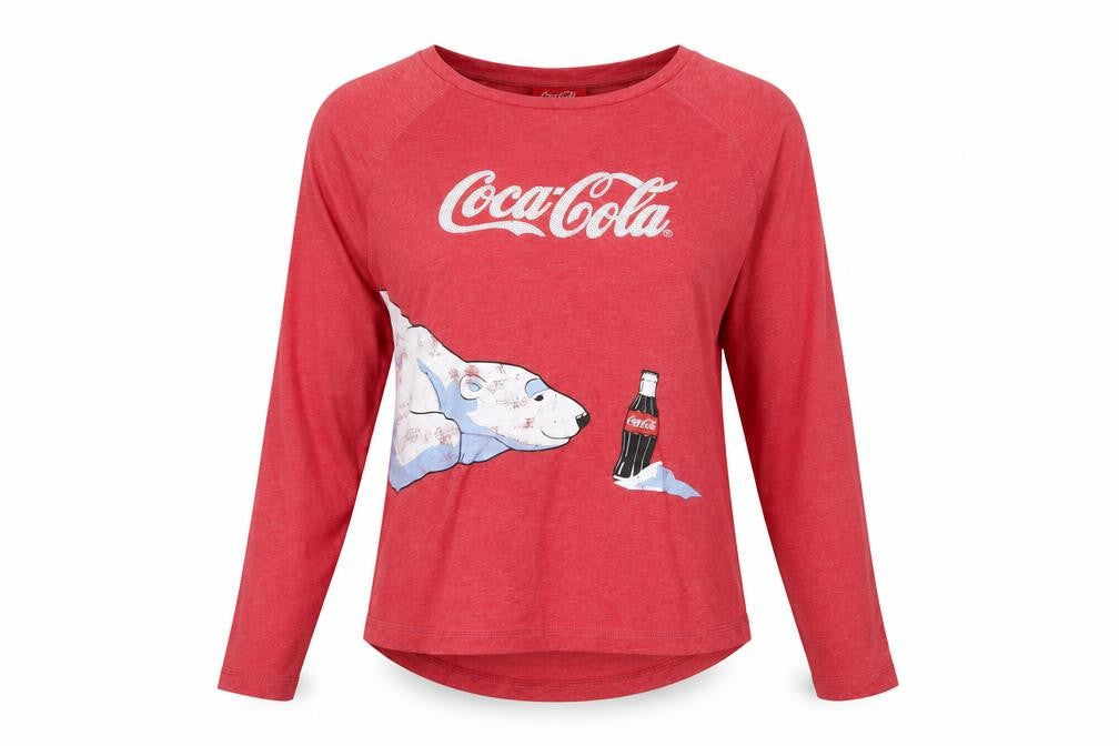 Front view of Coca-Cola Next Women's Red Graphic T-Shirt, size 10