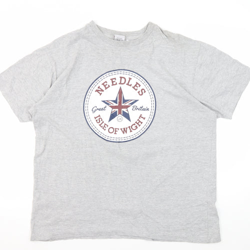 The Needles Men’s Grey XL Patriotic Graphic T-Shirt