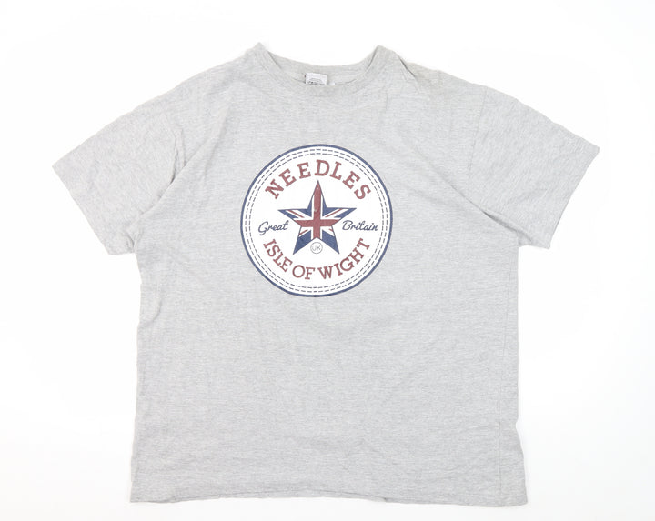 The Needles Men’s Grey XL Patriotic Graphic T-Shirt