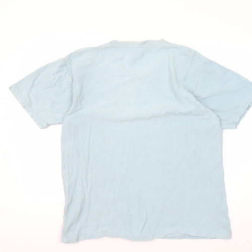 Columbia Men's Blue Cotton T-Shirt, Medium