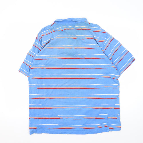 Reach Men's Blue XL Striped Cotton Polo Shirt