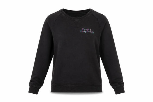 Front view of Lisa Macario Women's Black Pullover Sweatshirt