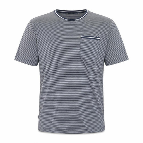 Marks and Spencer Men's Blue Striped Cotton T-Shirt M