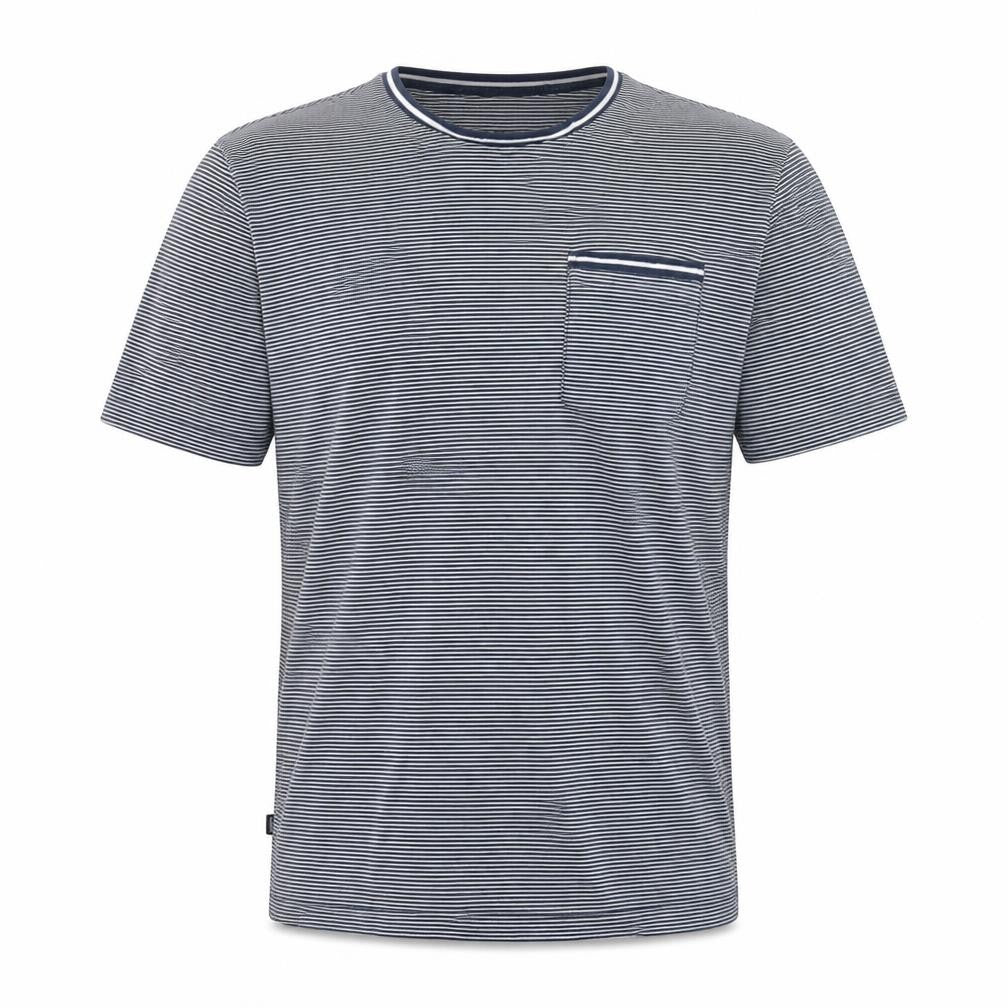 Marks and Spencer Men's Blue Striped Cotton T-Shirt M
