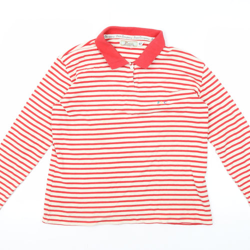 Paco Company Unisex Red Striped Polo Shirt M