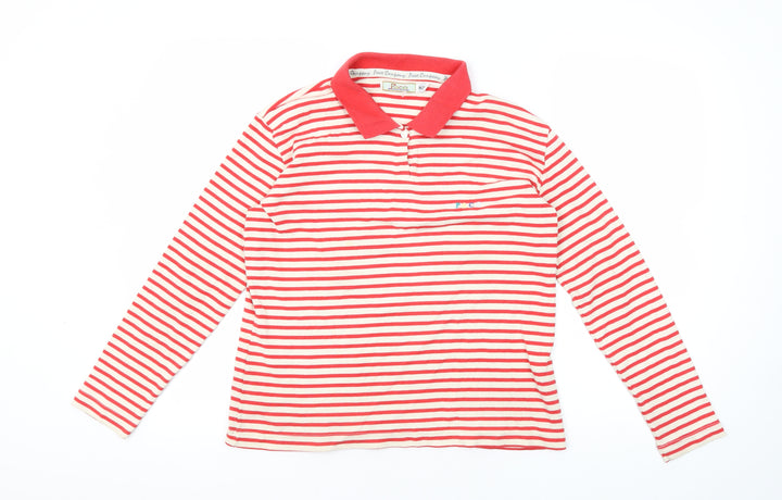 Paco Company Unisex Red Striped Polo Shirt M