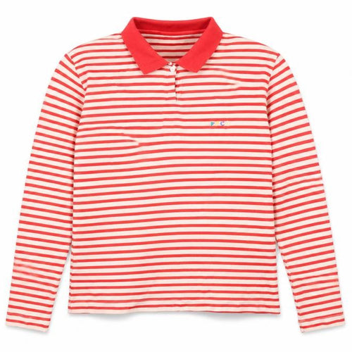 Paco Company Unisex Red Striped Polo Shirt M