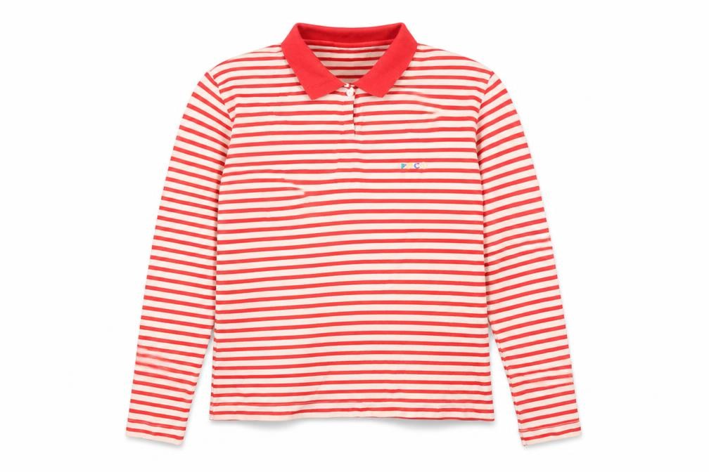 Paco Company Unisex Red Striped Polo Shirt M