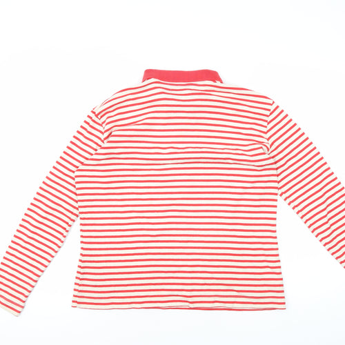 Paco Company Unisex Red Striped Polo Shirt M