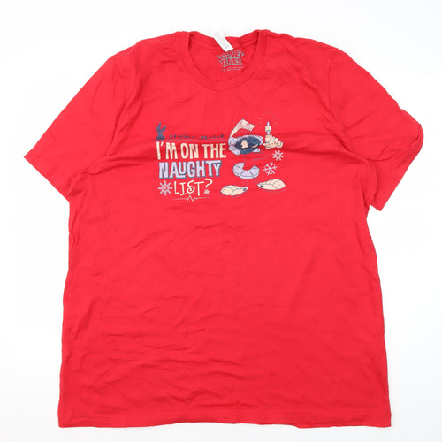 Looney Tunes Men's Red Christmas 2XL T-Shirt
