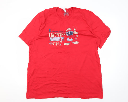 Looney Tunes Men's Red Christmas 2XL T-Shirt