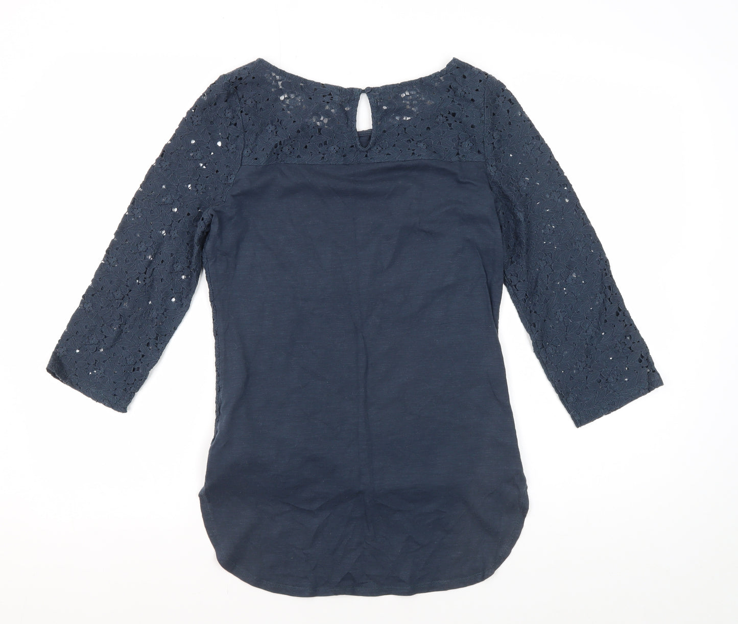 Next Women's Blue Lace Blouse, Size 6, 3/4 Sleeve