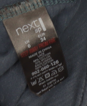 Next Women's Blue Lace Blouse, Size 6, 3/4 Sleeve