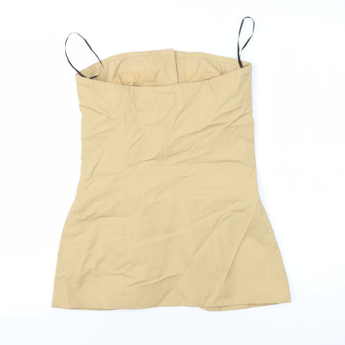 H&M Women's Beige Button-Up Sleeveless Top XS