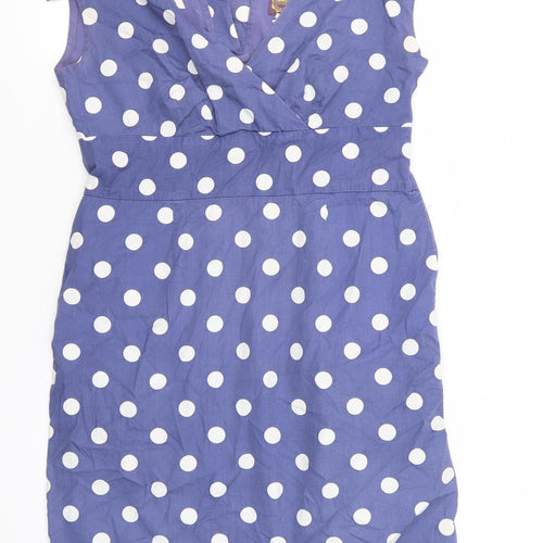 Joules Women's Blue Polka Dot Shift Dress Size 12