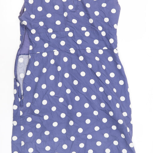 Joules Women's Blue Polka Dot Shift Dress Size 12