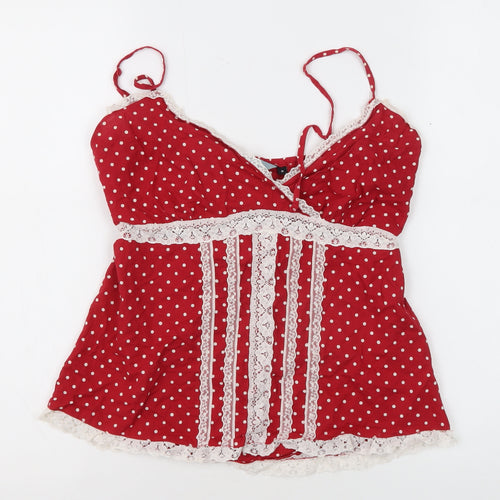 Red Herring Womens Red Polka Dot Camisole Blouse Size 8