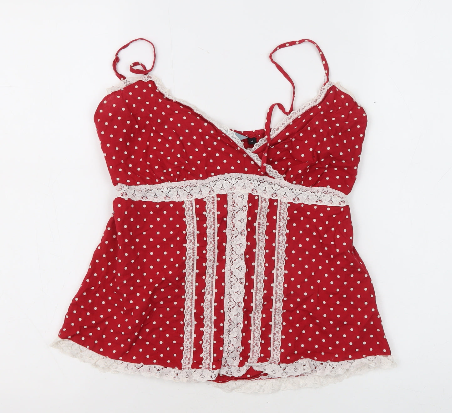 Red Herring Womens Red Polka Dot Camisole Blouse Size 8