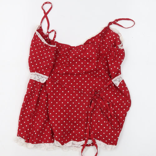 Red Herring Womens Red Polka Dot Camisole Blouse Size 8