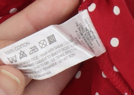 Red Herring Womens Red Polka Dot Camisole Blouse Size 8