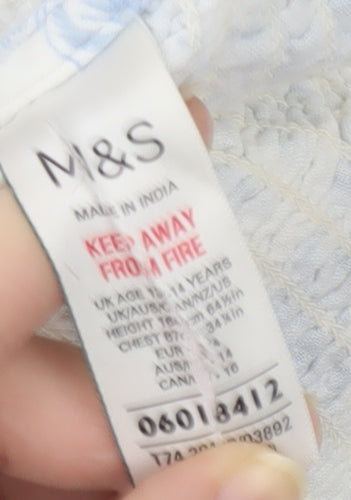 Marks and Spencer Teens White Cropped Camisole, Size 4