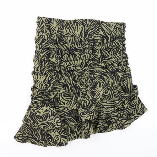 IVIVI Women's Tulip Skirt, Black & Green, Size L