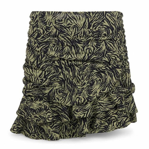 IVIVI Women's Tulip Skirt, Black & Green, Size L