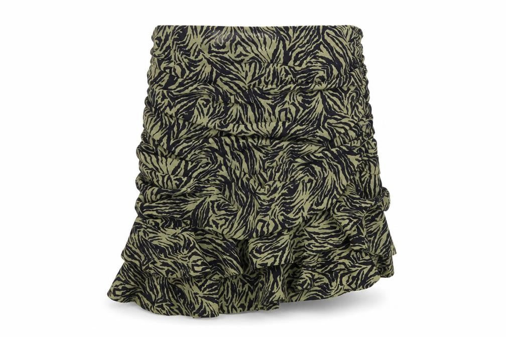 IVIVI Women's Tulip Skirt, Black & Green, Size L