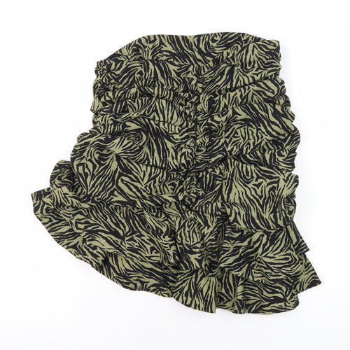 IVIVI Women's Tulip Skirt, Black & Green, Size L