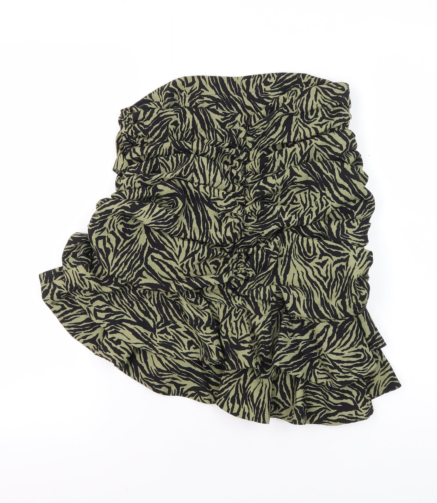 IVIVI Women's Tulip Skirt, Black & Green, Size L