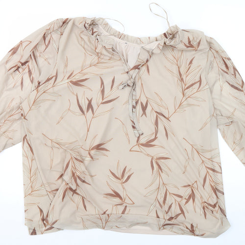 Bonmarché Women's Beige Floral Tunic Blouse Size 22