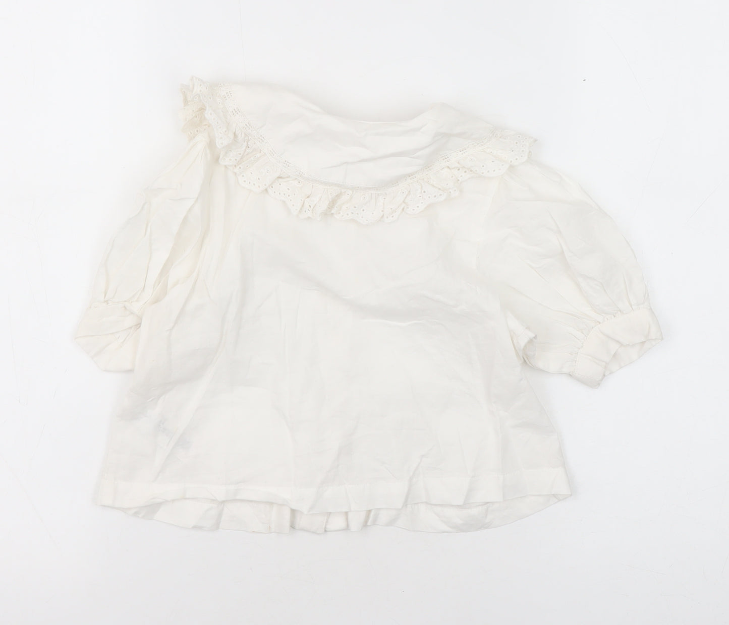 Next Girls White Blouse, 3 Years, Ruffle Collar, Cotton, Summer