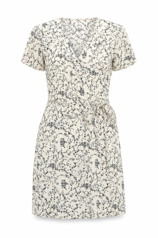 Missguided Women's Ivory Floral Wrap Dress Size 6