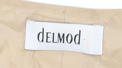 Delmod Women's Beige Square Neck Sleeveless Blouse Size 16