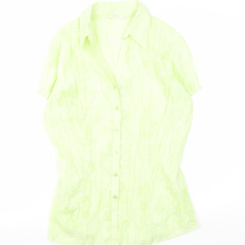 Marks and Spencer Women's Green Floral Button-Up