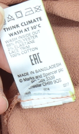 Marks and Spencer Women's Pink Lace Blouse Size 12