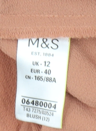Marks and Spencer Women's Pink Lace Blouse Size 12