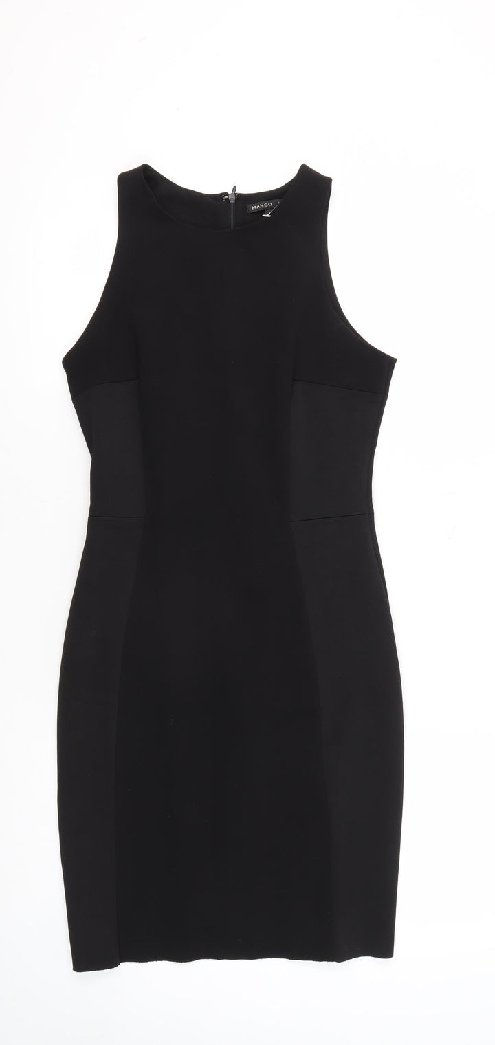 Mango Women's Black Bodycon Dress Size 8