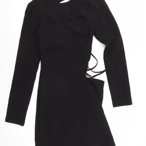 Zara Women's Black Long Sleeve Dress, S, Polyester