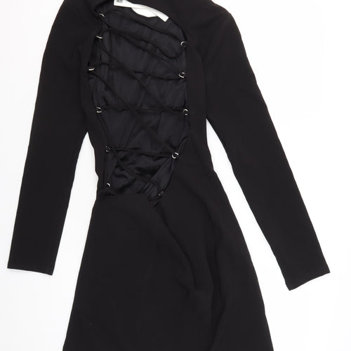 Zara Women's Black Long Sleeve Dress, S, Polyester