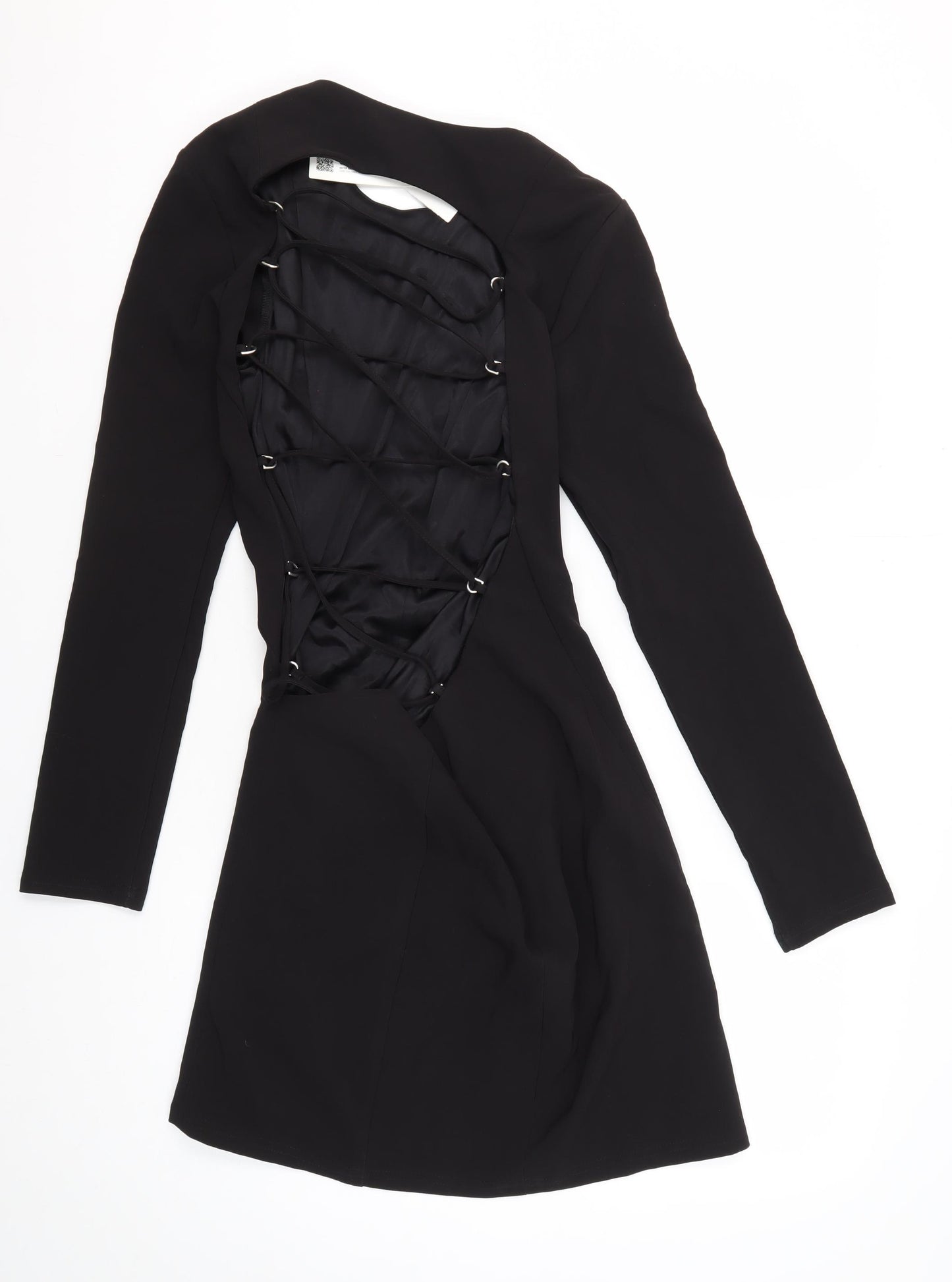 Zara Women's Black Long Sleeve Dress, S, Polyester