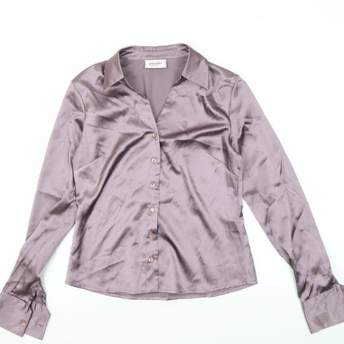 Principles Women's Purple Satin Blouse Size 10 Petite