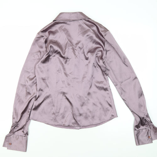 Principles Women's Purple Satin Blouse Size 10 Petite