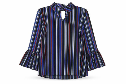 Front view of Papaya Women's Multicoloured Striped Blouse, size 12
