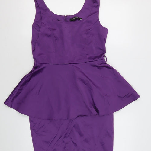 Dorothy Perkins Women's Purple Peplum Dress Size 10
